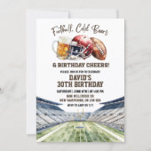 Football Beers Birthday Cheers Einladung (Vorderseite)