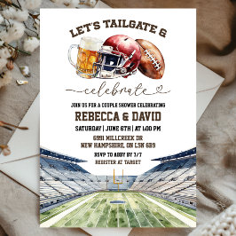 Football Beers Tailgate & Celebrate Couple Shower Einladung