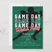 Football Big Game Day Sports Watch Party Einladung (Vorderseite)