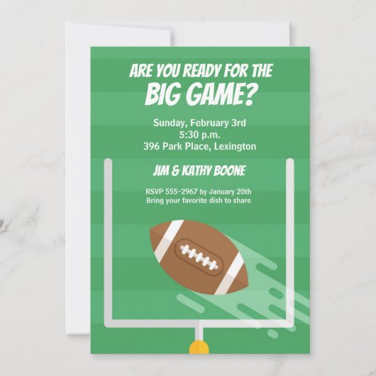 Football Big Game Watch Party Einladung (Vorderseite)
