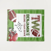 Football Birthday Junge Wandteppich (Vorderseite (Horizontal))