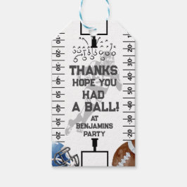 Football Birthday Party Danke für Ihre Unterstützu Geschenkanhänger