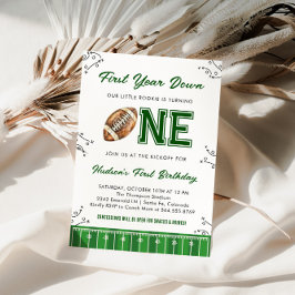 Football Birthday Party First Year Down Einladung