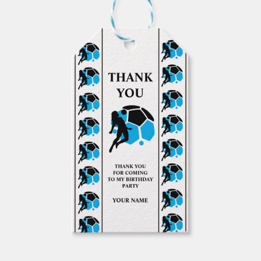 Football Birthday Party, Football Girl Player  Geschenkanhänger (Vorderseite)
