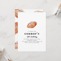 Football Birthday Party Invitation 