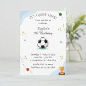 Football Birthday party Invitation template digite Einladung (Stehend Vorderseite)