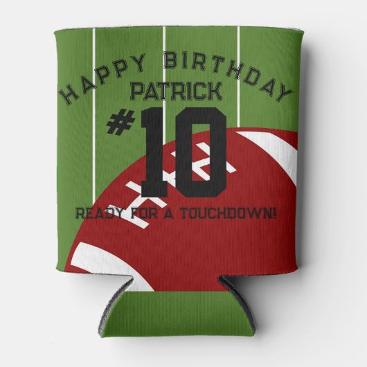 Football Birthday Party Personalisiert Banner Dosenkühler (Vorderseite)