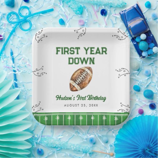 Football Birthday Party Welcome Sign Pappteller (Party)