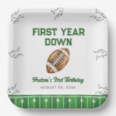 Football Birthday Party Welcome Sign Pappteller (Vorderseite)