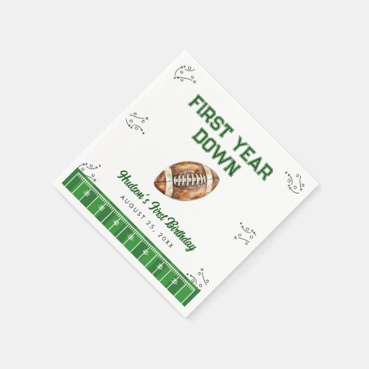 Football Birthday Party Welcome Sign Serviette (Ecke)