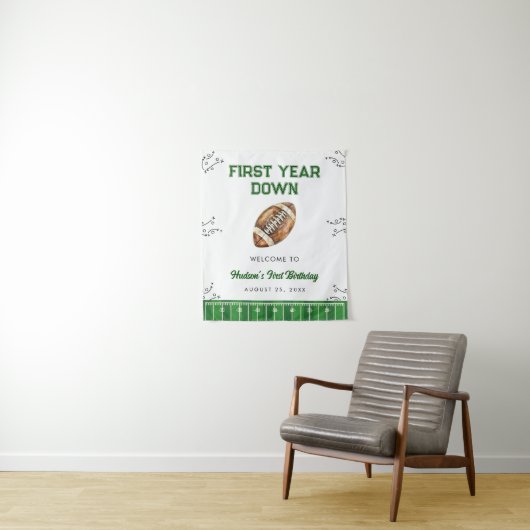 Football Birthday Party Welcome Sign Wandteppich (Beispiel)