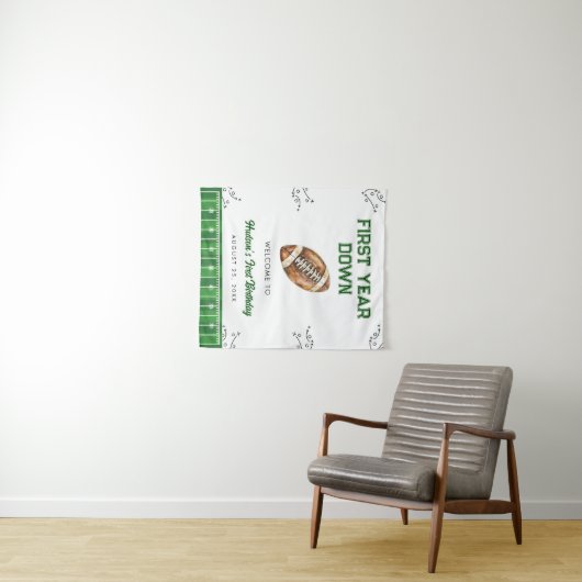 Football Birthday Party Welcome Sign Wandteppich (Beispiel (Horizontal))