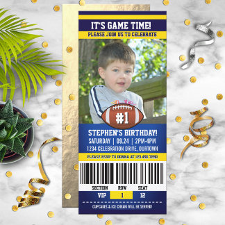 Football Birthday Photo Template Einladung