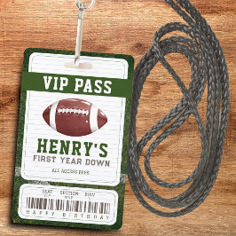 Football Birthday Vip Pass Boy's 1st birthday Ausweis