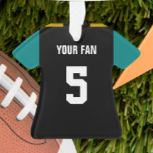 Football Black, Aquamarin & Gold Jersey Ornament