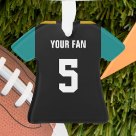 Football Black, Aquamarin & Gold Jersey Ornament