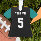 Football Black, Aquamarin & Gold Jersey Ornament