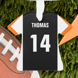 Football Black, Orange & White Jersey Ornament