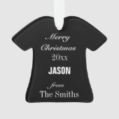 Football Black & Silver Jersey Ornament (Rückseite)