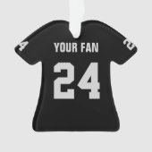 Football Black & Silver Jersey Ornament (Vorderseite)
