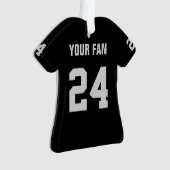Football Black & Silver Jersey Ornament (Vorderseite)