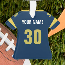 Football Blue & Gold Jersey Ornament