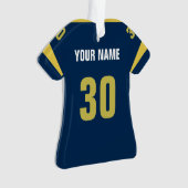 Football Blue & Gold Jersey Ornament (Vorderseite)