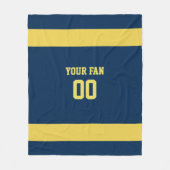Football Blue & Gold Personalisiert Fleecedecke (Vorderseite)