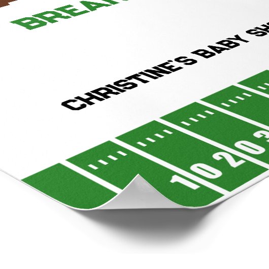 Football Boy Baby Dusche Wasser Break Schild (Ecke)