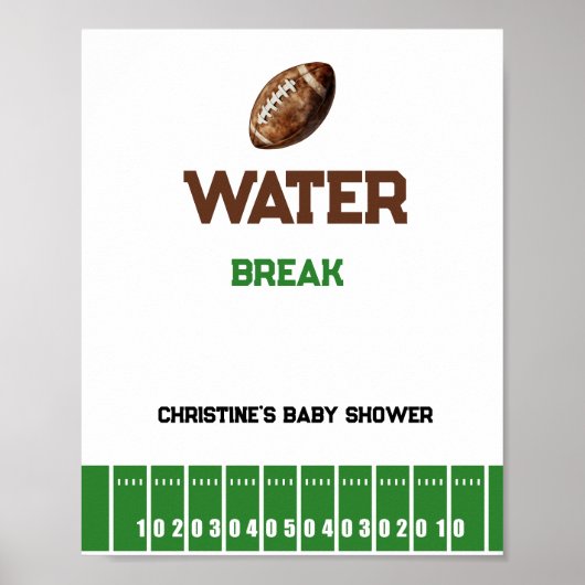 Football Boy Baby Dusche Wasser Break Schild (Vorne)
