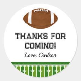 Football Boy Birthday Party Danke Runder Aufkleber
