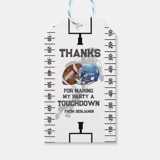 Football Boy Geburtstagsparty Gunst Geschenkanhänger (Vorderseite)