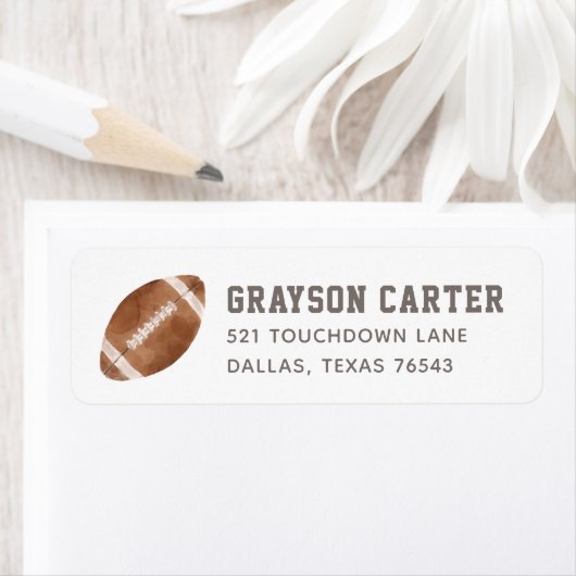 Football Boy Geburtstagsparty Rücksendeadresse (Insitu)