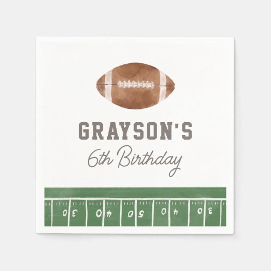 Football Boy Geburtstagsparty Serviette (Vorderseite)