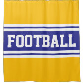 FOOTBALL Bright Blue White Orange Racing Streifen Duschvorhang (Vorderseite)