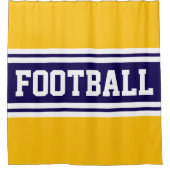 FOOTBALL Bright Blue White Orange Racing Streifen Duschvorhang (Vorderseite)