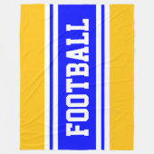 FOOTBALL Bright Blue Yellow White Racing Streifen Fleecedecke (Vorderseite)
