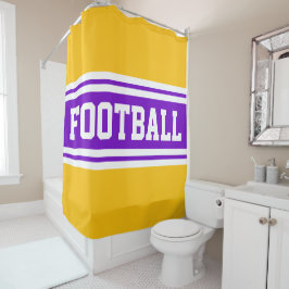 FOOTBALL Bright Lila Orange Racing Streifen Duschvorhang