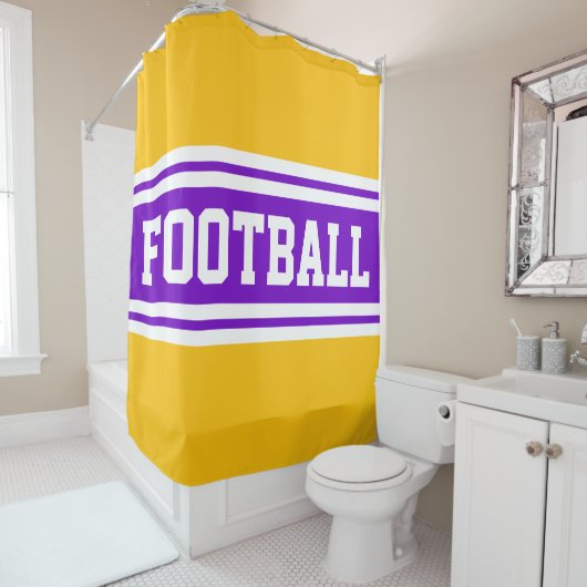 FOOTBALL Bright Lila Orange Racing Streifen Duschvorhang (Beispiel)
