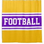 FOOTBALL Bright Lila Orange Racing Streifen Duschvorhang (Vorderseite)