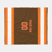 Football Brown, Orange & White Personalisiert Fleecedecke (Vorderseite (Horizontal))