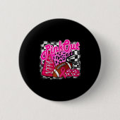 Football Checkered Nk Out Breast Cancer Cheer Mom Button (Vorderseite)