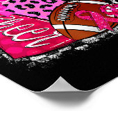 Football Checkered Nk Out Breast Cancer Cheer Mom Poster (Ecke)