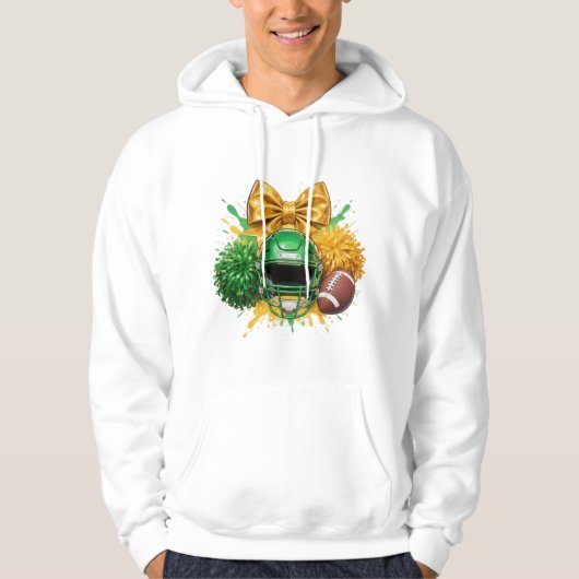 Football Cheer Bow T-Shirt Hoodie (Vorderseite)