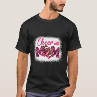Football Cheer Mama K-Leopard Brustkrebs Awarene T-Shirt