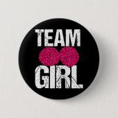 Football Cheerleader Team Girl Gender Reveal Button (Vorderseite)