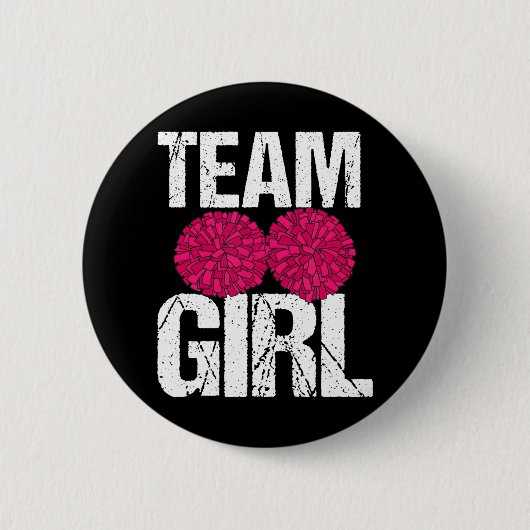 Football Cheerleader Team Girl Gender Reveal Button (Vorderseite)