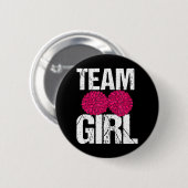 Football Cheerleader Team Girl Gender Reveal Button (Vorne & Hinten)