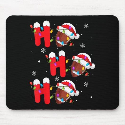 Football Christmas Ho Ho Ho Santa Srts Player Funn Mousepad (Vorne)