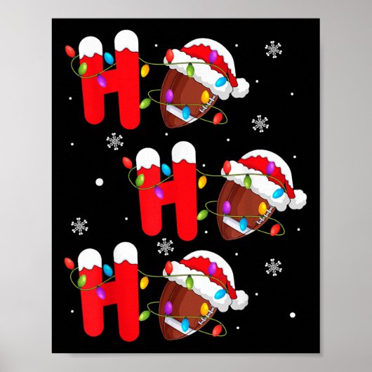 Football Christmas Ho Ho Ho Santa Srts Player Funn Poster (Vorne)